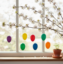 gjenstander Påskeeggpynt til vårdekorasjon, hjem eller hage. Fargerike pyntegjenstander, 6 cm, 24 deler.