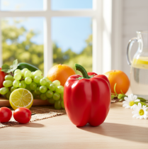 gjenstander Dekorativ vegetabilsk pepper rød food dummy H10cm