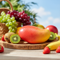 gjenstander Kunstig Mango Rød, Gul Realistisk Food Dummy 15cm