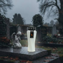 gjenstander Grav lett plast tvunnet hvit Ø11cm H25cm