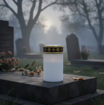 gjenstander LED gravlys hvit, varmhvit timer batteridrevet Ø6,8 H12,2cm