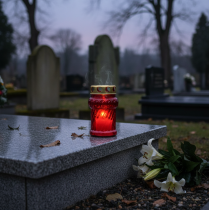 gjenstander Gravlys til høstlig gravdekorasjon til Allehelgensdag og De dødes søndag, 13 cm, 8 stk.