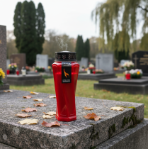 gjenstander Gravlys Plast rotert Rød Ø11cm H25cm