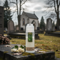 gjenstander Hvitt gravlys, ukentlig brenner, ICP komposterbart, H24 cm