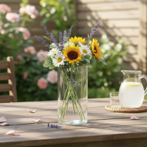 gjenstander Høy glassvase, enkel glassylinder som blomstervase eller dekorativt glass, 20 cm