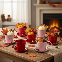 gjenstander Plantekopp med skål for kreative hager, 11 cm, 6 stk.