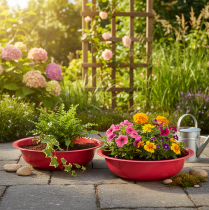 gjenstander Rund blomsterkasse for stilig innendørsdekorasjon eller hage, 29 cm, 2 stk.
