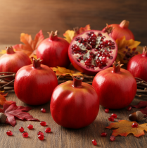 gjenstander Granateple dekorativ frukt kunstig rød vindusdekor 10,5cm