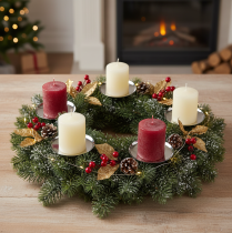 gjenstander Lysholder sølv Ø10cm 4 stk