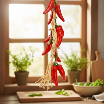 gjenstander Dekorativ oppheng sommer chilipepper rød kunstig L50cm