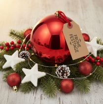 gjenstander Stor rød julekule i plast, Ø25 cm