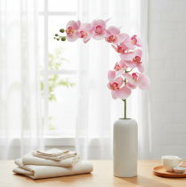 gjenstander Orchid Phalaenopsis kunstig 9 blomster rosa hvit 96cm