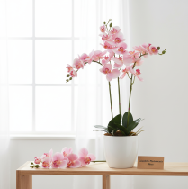 gjenstander Orchid Phalaenopsis kunstig 9 blomster rosa hvit 96cm