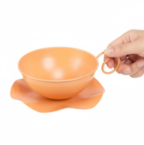 gjenstander Dekorativ kopp Ø16cm H9cm med metallplate, oransje, 2 stk.