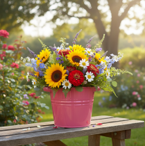 gjenstander Dekorativ potte, rosa metallblomsterpotte med håndtak, 31x26x21,5 cm