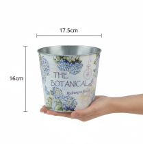 gjenstander Liten metallblomsterpotte/plantepotte til hortensia, Ø17,5 cm H16 cm