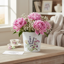 gjenstander Blomsterpotte, blomsterpotte, metallplate, blomsterkasse Ø15cm H14cm