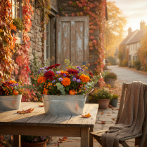 gjenstander Blomsterskål med håndtak, dekorativ skål, metall, 17,5 × 12 × 9 cm