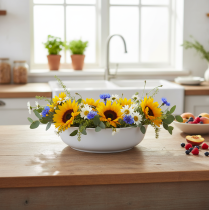 gjenstander Metallskål, hvit, skål med emaljeutseende, Ø25 cm, H7 cm