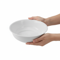 gjenstander Metallskål, hvit, skål med emaljeutseende, Ø25 cm, H7 cm