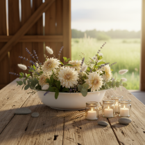 gjenstander Metallskål, hvit emaljelook, Ø29 cm, H7,5 cm