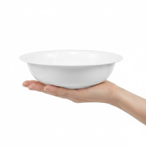 gjenstander Metallskål, hvit emaljelook, Ø29 cm, H7,5 cm