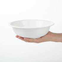 gjenstander Metallskål, hvit, emaljelook, Ø36 cm, H9,5 cm
