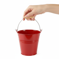 gjenstander Dekorativ metallbøtte/plantekasse, rød, Ø22 cm, H21,5 cm, 6 l
