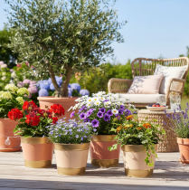 gjenstander Metallpotte/blomsterpotte, Ø17 cm H14,5 cm, 4 stk.