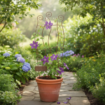 gjenstander Metallhageespalier med buet design for klatreplanter, 110 cm