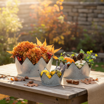 gjenstander Dekorativ bolle metallbolle krone Ø26,5/22,5/19 cm sett med 3