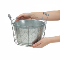 gjenstander Trådkurvpotte til planting, vårkurv, metall, Ø26 cm