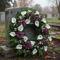 gjenstander Kalla-liljer på wirer, små, hvite, 50 stk.