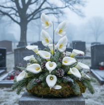 gjenstander Kalla liljer, mellomstore, på ståltråd, 50 stk.