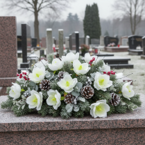 gjenstander Julerose på ståltråd, hvit, 50 stk.