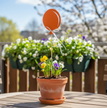 gjenstander Blomsterplugg bukett dekorasjon kake topper ballong oransje 28cm 8 stk