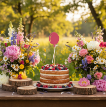 gjenstander Blomsterplugg bukett dekorasjon kake topper ballong rosa 28cm 8 stk