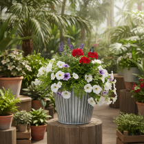gjenstander Blomsterpotte, dekorativ potte med håndtak, metallpotte for planting Ø25,5 cm