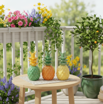 gjenstander Dekorativ ananas keramisk dekorasjon, assorterte farger, 17 cm, 3 stk.