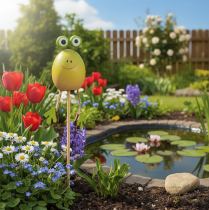 gjenstander Froskehagepiker til dekorasjon av blomsterpotter om våren eller sommeren, 34 cm, 6 stk.