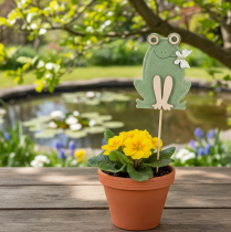 gjenstander Dekorative plantestaker av filtfrosk – Vårlignende plantestaker til blomster og arrangementer, 10 cm, 12 stk.
