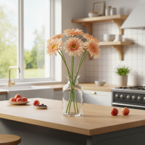 gjenstander Kunstige Gerberablomster Aprikos 47cm 6 stk