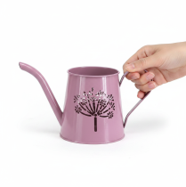 gjenstander Dekorativ vannkanne i metall, med rosa løvetannmotiv, 12 cm, 2 stk.