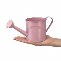 gjenstander Dekorativ vannkanne, rosa metallplantekasse, Ø13,5 cm H12,5 cm