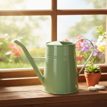 gjenstander Vintage vannkanne i metall til innendørs bruk, mintgrønn, 1,7 l, dekorativ vase, retro design, H23 cm