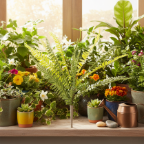 gjenstander Kunstig bregnegren, kunstig grønn plante til dekorasjon, 45 cm