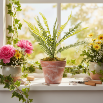 gjenstander Kunstig bregnegren, kunstig grønn plante til dekorasjon, 45 cm
