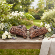 gjenstander Hjerteformet skål med grener og folieinnlegg til blomsteroppsatser, 14 cm, 2 stk.