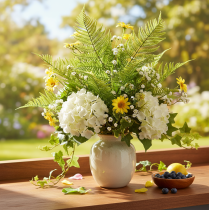 gjenstander Kunstig bregnegren, dekorativ grønn plante for blomsteroppsatser, 80 cm