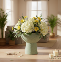 gjenstander Moderne rund blomsterkasse på høy base, 18 cm
